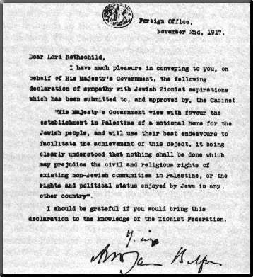 Balfour Erklärung von 1917